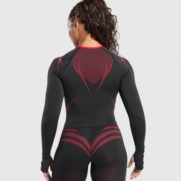 gym shark Apex Lift Seamless Long Sleeve Crop Top size s - Picture 2 of 3